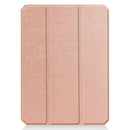 Custer Pattern Pure Color TPU Smart Tablet Holster with Sleep Function & 3-Fold Holder & Pen Slot For iPad mini 6(Rose Gold)