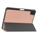 Custer Pattern Pure Color TPU Smart Tablet Holster with Sleep Function & 3-Fold Holder & Pen Slot For iPad mini 6(Rose Gold)