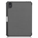Custer Pattern Pure Color TPU Smart Tablet Holster with Sleep Function & 3-Fold Holder & Pen Slot For iPad mini 6(Grey)