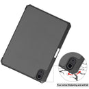 Custer Pattern Pure Color TPU Smart Tablet Holster with Sleep Function & 3-Fold Holder & Pen Slot For iPad mini 6(Grey)