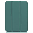 Custer Pattern Pure Color TPU Smart Tablet Holster with Sleep Function & 3-Fold Holder & Pen Slot For iPad mini 6(Dark Green)