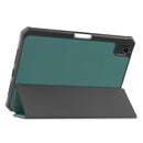 Custer Pattern Pure Color TPU Smart Tablet Holster with Sleep Function & 3-Fold Holder & Pen Slot For iPad mini 6(Dark Green)
