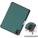 Custer Pattern Pure Color TPU Smart Tablet Holster with Sleep Function & 3-Fold Holder & Pen Slot For iPad mini 6(Dark Green)