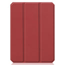 Custer Pattern Pure Color TPU Smart Tablet Holster with Sleep Function & 3-Fold Holder & Pen Slot For iPad mini 6(Wine Red)