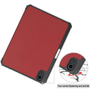 Custer Pattern Pure Color TPU Smart Tablet Holster with Sleep Function & 3-Fold Holder & Pen Slot For iPad mini 6(Wine Red)