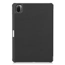 For Xiaomi Pad 5 Custer Pattern Pure Color TPU Smart Tablet Holster with Sleep Function & 3-Fold Holder & Pen Slot(Black)