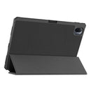 For Xiaomi Pad 5 Custer Pattern Pure Color TPU Smart Tablet Holster with Sleep Function & 3-Fold Holder & Pen Slot(Black)