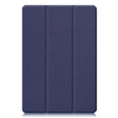 For Xiaomi Pad 5 Custer Pattern Pure Color TPU Smart Tablet Holster with Sleep Function & 3-Fold Holder & Pen Slot(Blue)
