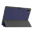 For Xiaomi Pad 5 Custer Pattern Pure Color TPU Smart Tablet Holster with Sleep Function & 3-Fold Holder & Pen Slot(Blue)