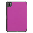 For Xiaomi Pad 5 Custer Pattern Pure Color TPU Smart Tablet Holster with Sleep Function & 3-Fold Holder & Pen Slot(Purple)