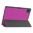 For Xiaomi Pad 5 Custer Pattern Pure Color TPU Smart Tablet Holster with Sleep Function & 3-Fold Holder & Pen Slot(Purple)