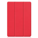 For Xiaomi Pad 5 Custer Pattern Pure Color TPU Smart Tablet Holster with Sleep Function & 3-Fold Holder & Pen Slot(Red)