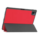 For Xiaomi Pad 5 Custer Pattern Pure Color TPU Smart Tablet Holster with Sleep Function & 3-Fold Holder & Pen Slot(Red)
