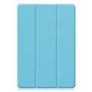 For Xiaomi Pad 5 Custer Pattern Pure Color TPU Smart Tablet Holster with Sleep Function & 3-Fold Holder & Pen Slot(Sky Blue)