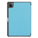 For Xiaomi Pad 5 Custer Pattern Pure Color TPU Smart Tablet Holster with Sleep Function & 3-Fold Holder & Pen Slot(Sky Blue)