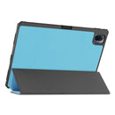 For Xiaomi Pad 5 Custer Pattern Pure Color TPU Smart Tablet Holster with Sleep Function & 3-Fold Holder & Pen Slot(Sky Blue)