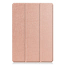 For Xiaomi Pad 5 Custer Pattern Pure Color TPU Smart Tablet Holster with Sleep Function & 3-Fold Holder & Pen Slot(Rose Red)