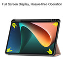 For Xiaomi Pad 5 Custer Pattern Pure Color TPU Smart Tablet Holster with Sleep Function & 3-Fold Holder & Pen Slot(Rose Red)