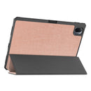 For Xiaomi Pad 5 Custer Pattern Pure Color TPU Smart Tablet Holster with Sleep Function & 3-Fold Holder & Pen Slot(Rose Red)