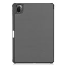 For Xiaomi Pad 5 Custer Pattern Pure Color TPU Smart Tablet Holster with Sleep Function & 3-Fold Holder & Pen Slot(Grey)