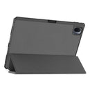 For Xiaomi Pad 5 Custer Pattern Pure Color TPU Smart Tablet Holster with Sleep Function & 3-Fold Holder & Pen Slot(Grey)
