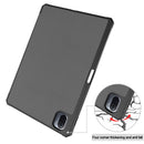 For Xiaomi Pad 5 Custer Pattern Pure Color TPU Smart Tablet Holster with Sleep Function & 3-Fold Holder & Pen Slot(Grey)