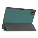 For Xiaomi Pad 5 Custer Pattern Pure Color TPU Smart Tablet Holster with Sleep Function & 3-Fold Holder & Pen Slot(Dark Green)