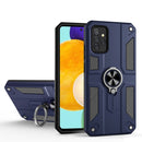 For Samsung Galaxy A52 5G Carbon Fiber Pattern PC + TPU Protective Case with Ring Holder(Blue)