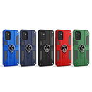 For Samsung Galaxy A52 5G Carbon Fiber Pattern PC + TPU Protective Case with Ring Holder(Blue)