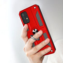 For Samsung Galaxy A52 5G Carbon Fiber Pattern PC + TPU Protective Case with Ring Holder(Blue)