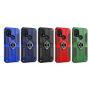For Samsung Galaxy M31 Carbon Fiber Pattern PC + TPU Protective Case with Ring Holder(Blue)