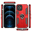 Carbon Fiber Pattern PC + TPU Protective Case with Ring Holder For iPhone 12(Black)