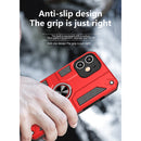 Carbon Fiber Pattern PC + TPU Protective Case with Ring Holder For iPhone 12(Black)