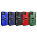 Carbon Fiber Pattern PC + TPU Protective Case with Ring Holder For iPhone 12(Black)