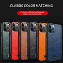 SULADA Shockproof TPU + Handmade Leather Protective Case For iPhone 13 Pro(Brown)