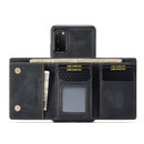 For Samsung Galaxy S20 DG.MING M1 Series 3-Fold Multi Card Wallet + Magnetic Back Cover Shockproof Case with Holder Function(Black)