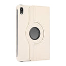 360 Degree Rotation Litchi Texture Flip Leather Tablet Case with Holder For iPad mini 6(White)