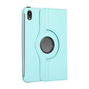 360 Degree Rotation Litchi Texture Flip Leather Tablet Case with Holder For iPad mini 6(Sky Blue)