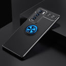 For OPPO Realme GT Explorer Master Metal Ring Holder 360 Degree Rotating TPU Case(Black+Blue)