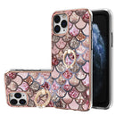Electroplating Pattern IMD TPU Shockproof Case with Rhinestone Ring Holder For iPhone 11 Pro Max(Pink Scales)