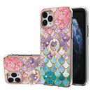 Electroplating Pattern IMD TPU Shockproof Case with Rhinestone Ring Holder For iPhone 11 Pro Max(Colorful Scales)