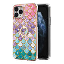 Electroplating Pattern IMD TPU Shockproof Case with Rhinestone Ring Holder For iPhone 11 Pro Max(Colorful Scales)