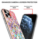 Electroplating Pattern IMD TPU Shockproof Case with Rhinestone Ring Holder For iPhone 11 Pro Max(Colorful Scales)