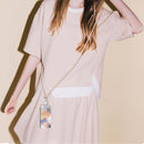 Electroplating Pattern IMD TPU Shockproof Case with Neck Lanyard For iPhone SE 2022 / SE 2020 / 8 / 7(Milky Way White Marble)