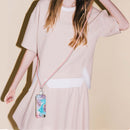 Electroplating Pattern IMD TPU Shockproof Case with Neck Lanyard For iPhone SE 2022 / SE 2020 / 8 / 7(Milky Way Blue Marble)