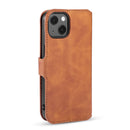 DG.MING Retro Oil Side Horizontal Flip Leather Case with Holder & Card Slots & Wallet For iPhone 13(Brown)