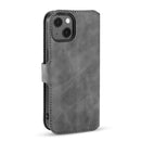 DG.MING Retro Oil Side Horizontal Flip Leather Case with Holder & Card Slots & Wallet For iPhone 13(Grey)
