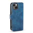 DG.MING Retro Oil Side Horizontal Flip Leather Case with Holder & Card Slots & Wallet For iPhone 13(Blue)