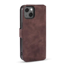 DG.MING Retro Oil Side Horizontal Flip Leather Case with Holder & Card Slots & Wallet For iPhone 13(Coffee)