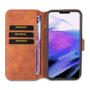 DG.MING Retro Oil Side Horizontal Flip Leather Case with Holder & Card Slots & Wallet For iPhone 13 Pro Max(Brown)